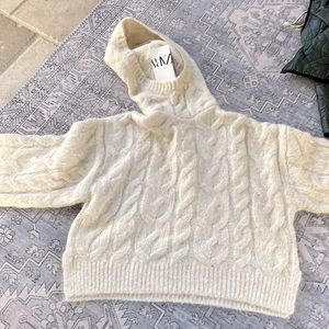 Zara never worn, cozy, cropped hooded sweater